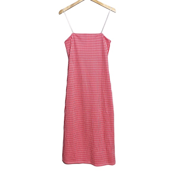 Zara Dresses & Skirts - zara gingham pink and red midi dress